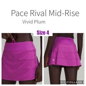 lululemon athletica Pace Rival Mid-Rise Skirt - Vivid Plum size 4